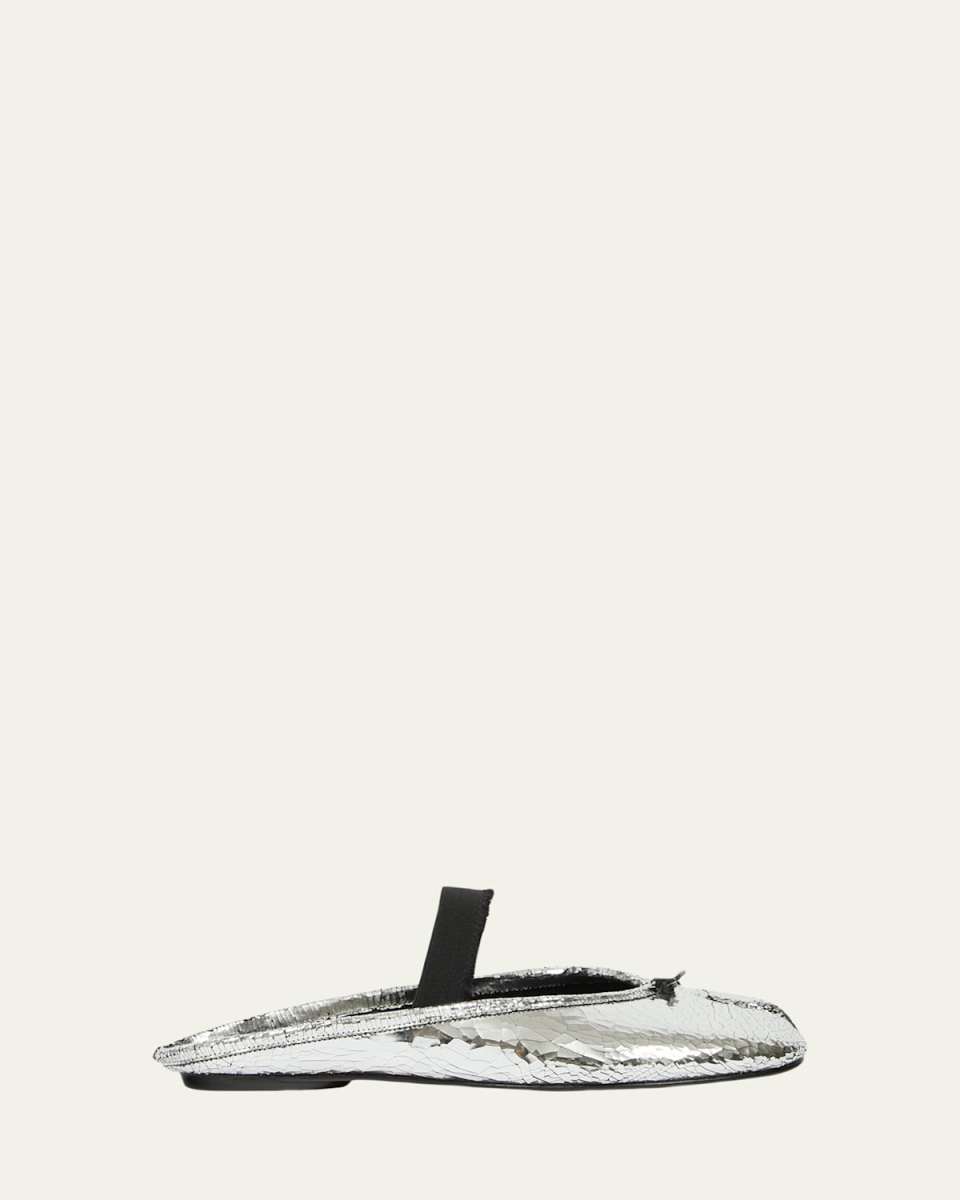 Tabi Broken Mirror Leather Ballerina Mules